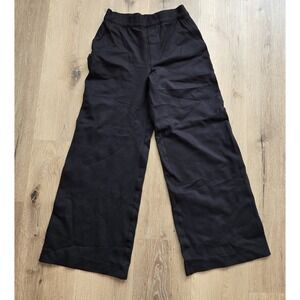 SPANX Black Wide Leg Cropped Pants XS